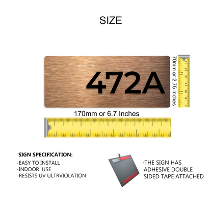 BRONSE LEILIGHET NUMMER DØRSKILT - SKILTSHOPPEN Dørskilt  Privat- og Bedriftsrom – Profesjonelt Tilpasset Design
